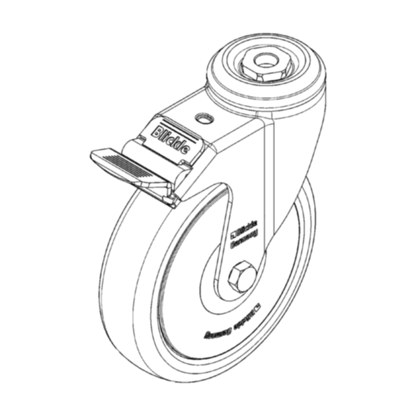 Lenkrolle Ø125mm - Rückenl. & Festst.