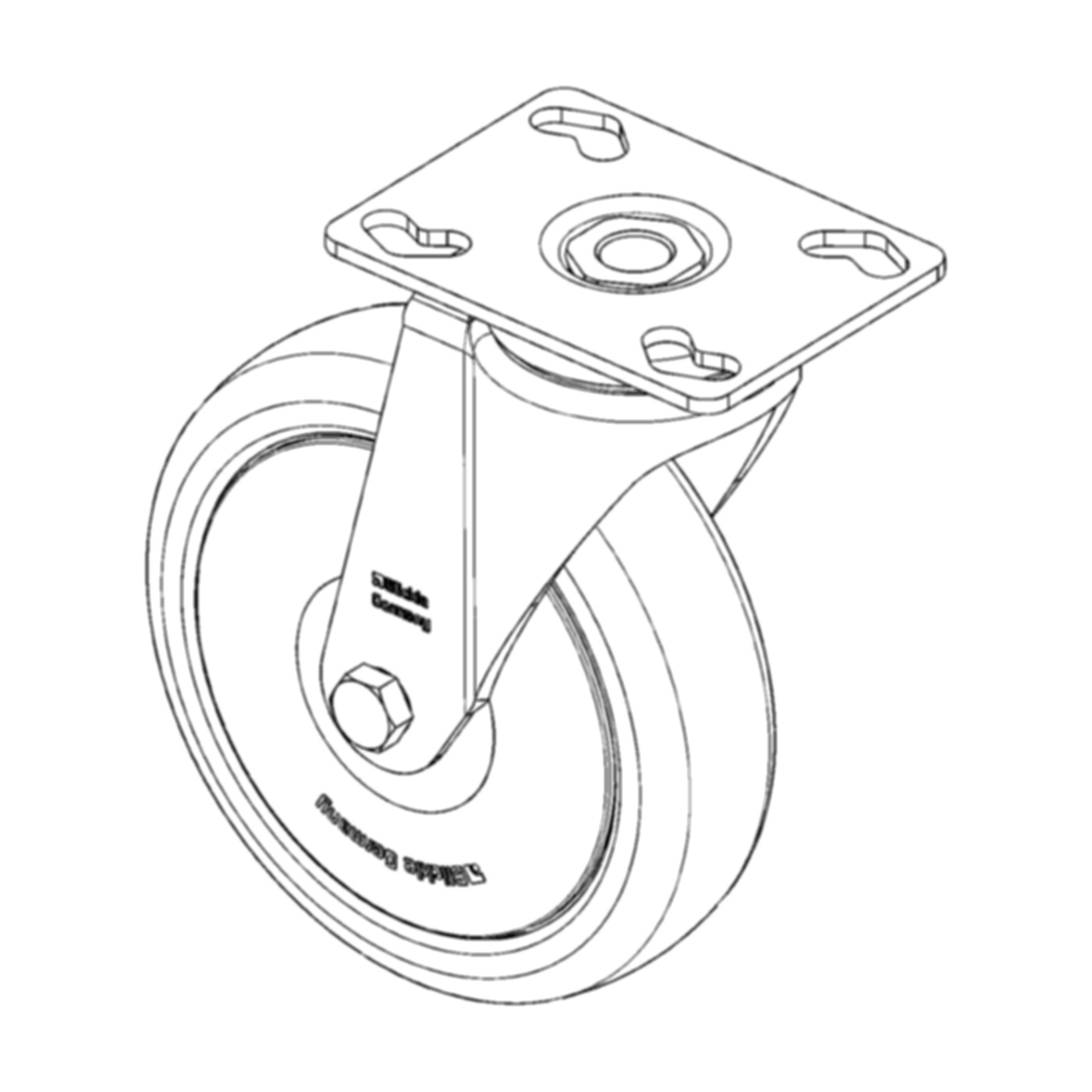 Lenkrolle Ø125mm - Platte